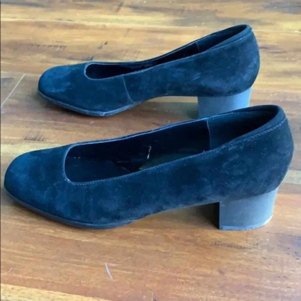 𝅺rockport Suede Leather Heels Shoes Loafers Shoes - Picture 5 of 8